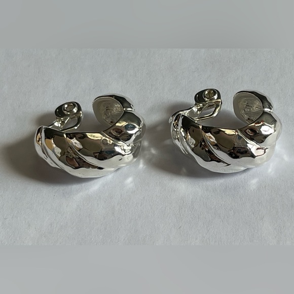 TJG Silver Toned Clip On Earrings - Picture 2 of 5
